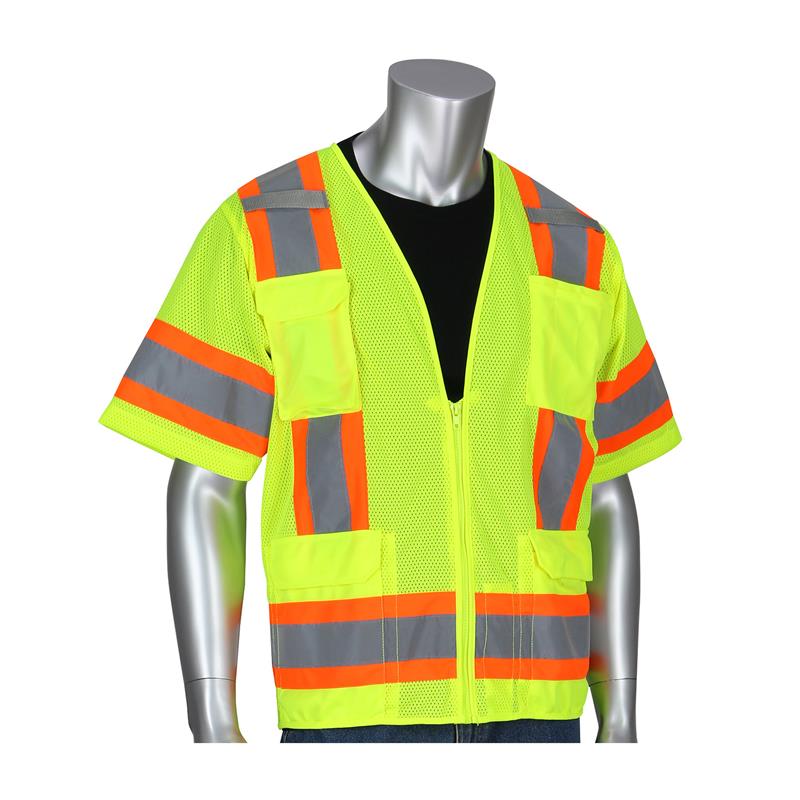 CLASS 3 MESH TWO TONE SURVEYOR VEST - Tagged Gloves